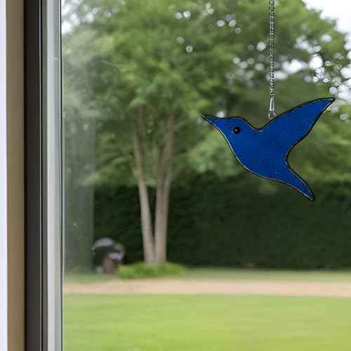 True Stained Glass Blue Peace Dove Window Hanging Decoration Bird Ornament Bird Suncatcher Gift for Mom, Women, Mother's Day, Birthday, Christmas, or Housewarming Gift