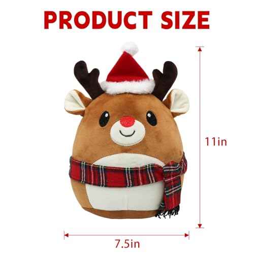 Milu Deer Plush Toy Milu Deer Stuffed Animal Cute Christmas Milu Deer Plushies Pillow Soft Plushie Doll Gifts for Kid Decor, Christmas Milu Deer Plush(11 Inch)