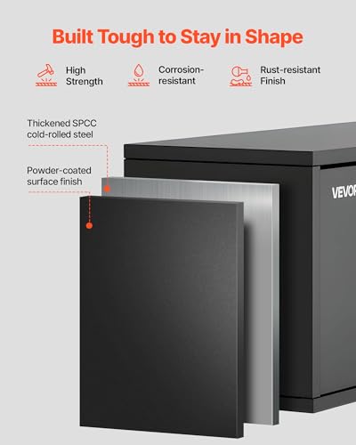 VEVOR Metal Wall Cabinet Upgrade Flip Up 14in, Floating Garage Tool Storage