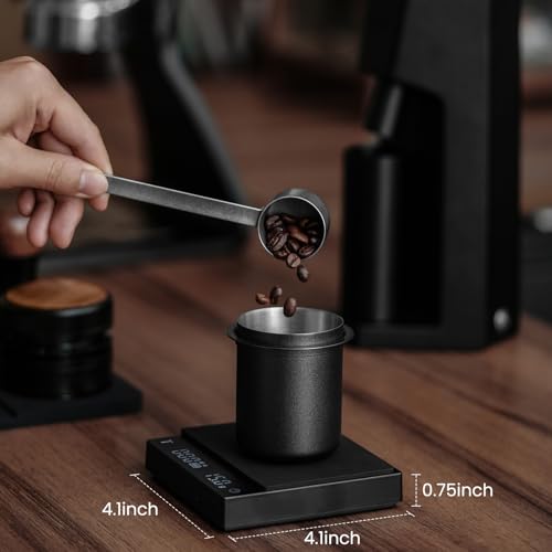 Mini Coffee Scale with Timer - Rechargeable 2kg Precision Espresso & Pour-Over Scale - Black 2.0 Mini