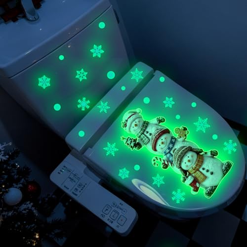 Vanco-Up Snow Glow in The Dark Snowman Wall Stickers - Peel & Stick (Snow) 30×40cm