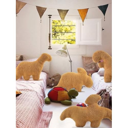 24 inch Large Stegosaurus Dino Nugget Pillow, Chicken Nugget Plush Dinosaur Theme Party Decoration Birthday Gift for Kids