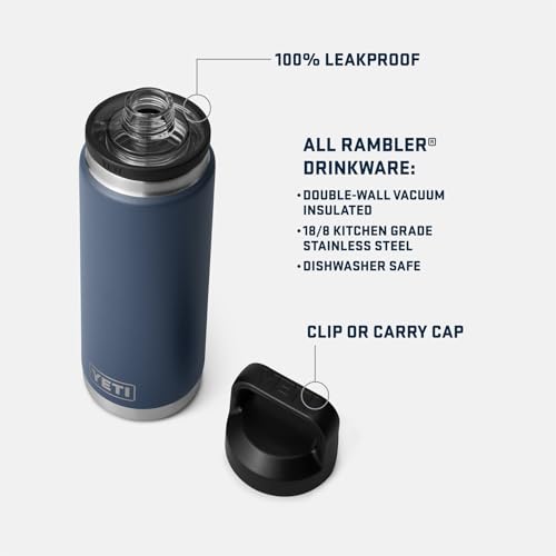 YETI Rambler 26 oz Vacuum Insulated Bottle - Black with Chug Cap