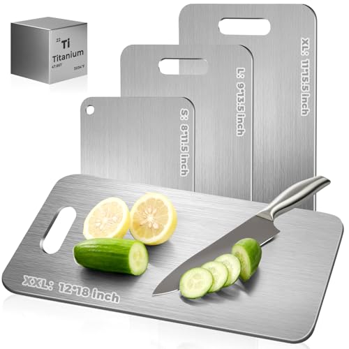 Xanthic Titanium Cutting Board - Food Grade, Dishwasher Safe, Heavy Duty for Meat & Fruits