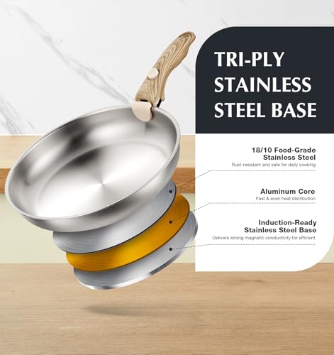 11-Piece Stainless Steel Cookware Set with Detachable Handles – Induction Compatible