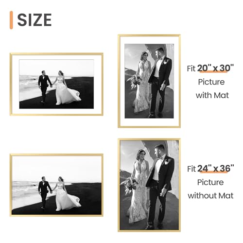 Upsimples Gold 24x36 Poster Frame Wall Decor Picture Frame, 1 Pack