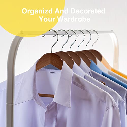 Walnut Wooden Hangers - 60 Pack Heavy Duty Clothes Hangers with Notches - Closet Organizer - Variation of THIS listing