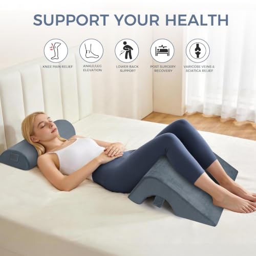 Ganondorf Knee Pillow for Back Sleeping, Leg Support Wedge with Removable Cover