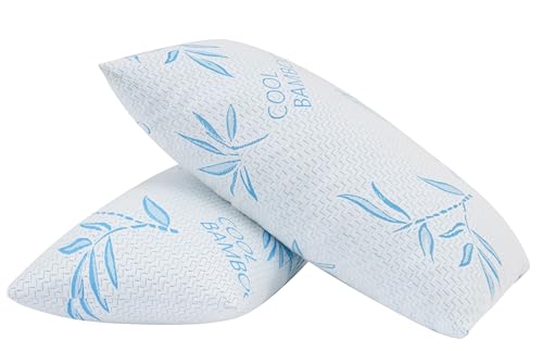 ComfySleep King Size Pillow 2 Pack – Adjustable, Cooling Shredded Memory Foam with Washable Cover