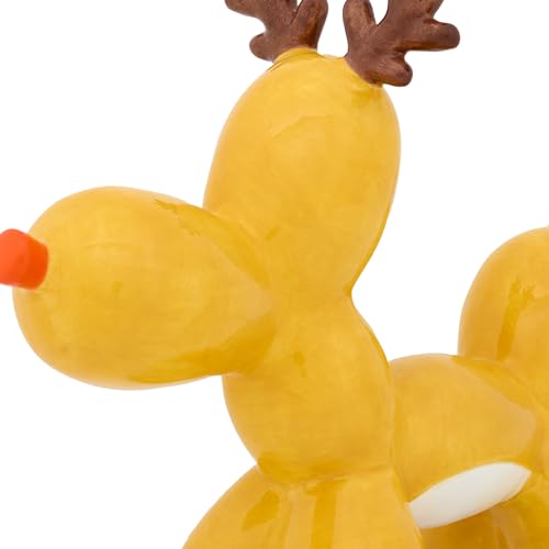 Christmas Reindeer Figurine Balloons - Holiday Decor, 8 Inch Polyresin