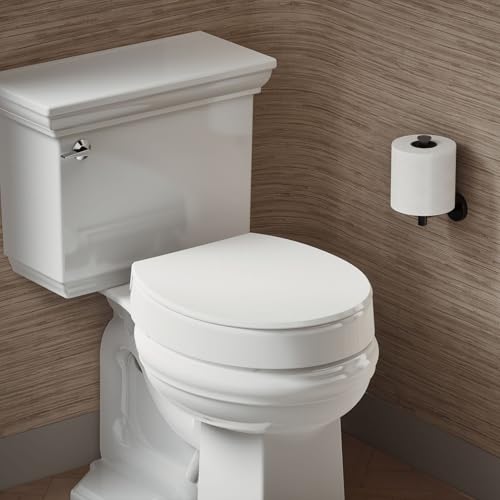 Kohler Hyten Elevated Round Toilet Seat White 3-inch Height Soft Close