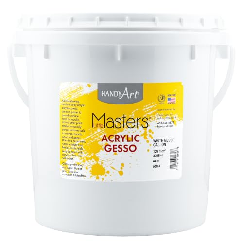 Handy Art Little Masters White Gesso - 128 Fl Oz Gallon Acrylic Primer for Artists & Students - Bulk Art Supplies