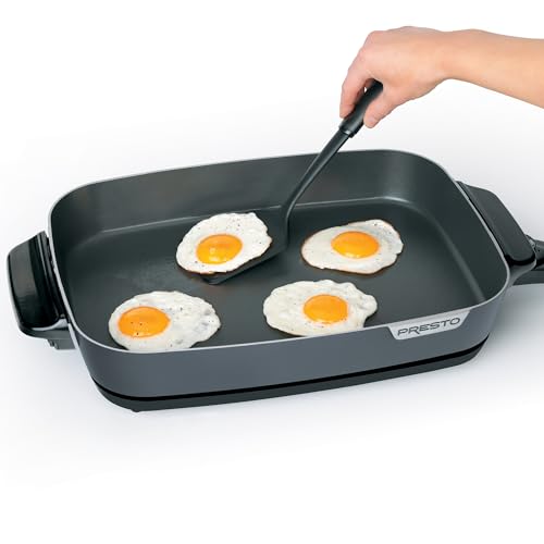 16-Inch Electric Skillet with Glass Cover, Nonstick, Adjustable Temperature
