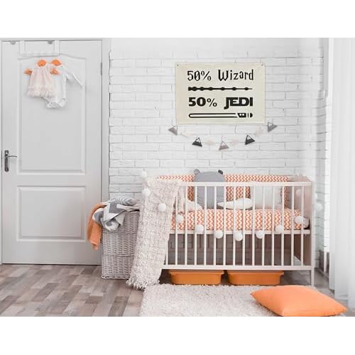 50% Wizard 50% Jedi Boys Nursery Banner Wall Decor-Playroom Baby Room Bedroom Kindergarten Wall Decorations-Baby,Shower Gift for Boys Kids-Rectangular Canvas Flag Banner
