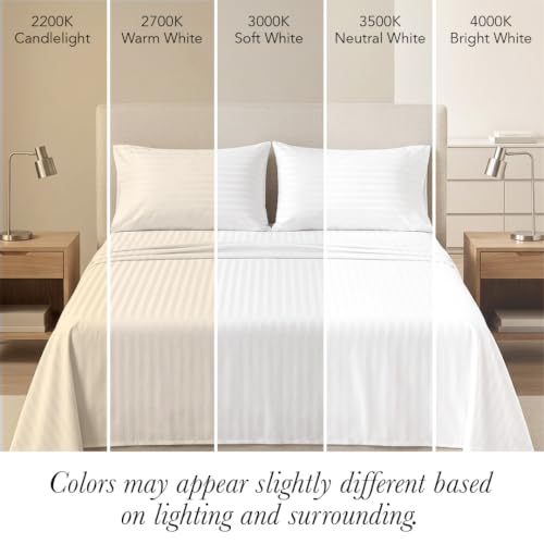 Luxury King Size Cotton Bed Sheets - White, 600 Thread Count Damask, Deep Pockets