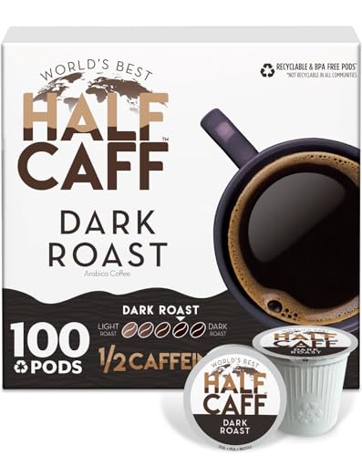 Half Caff Dark Roast Coffee Pods 100ct - Keurig Compatible, Organic Arabica, Solar Roasted - Variation of THIS listing