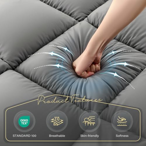 DOWNSTORIA Twin Grey Japanese Floor Mattress Foldable Tatami Futon with Handles