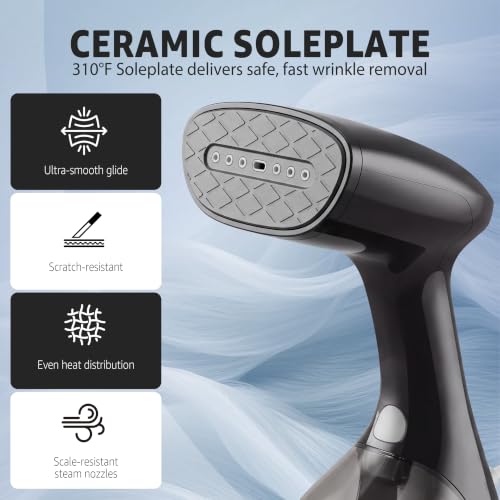 REXYHOME 1400W Handheld Garment Steamer & Iron 2-in-1 for Wrinkle Removal