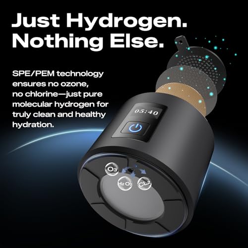 PUREPEBRIX Grey 10 OZ Hydrogen Water Bottle Generator - Lab-Verified Up to 7560 PPB