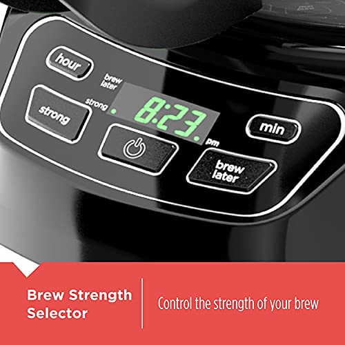 BLACK+DECKER 12-Cup Programmable Coffee Maker CM1110B, Black