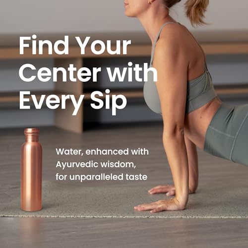 Copper Water Bottle 34 Oz with Smooth Finish - Reusable, Leak-Proof Drinking Bottle