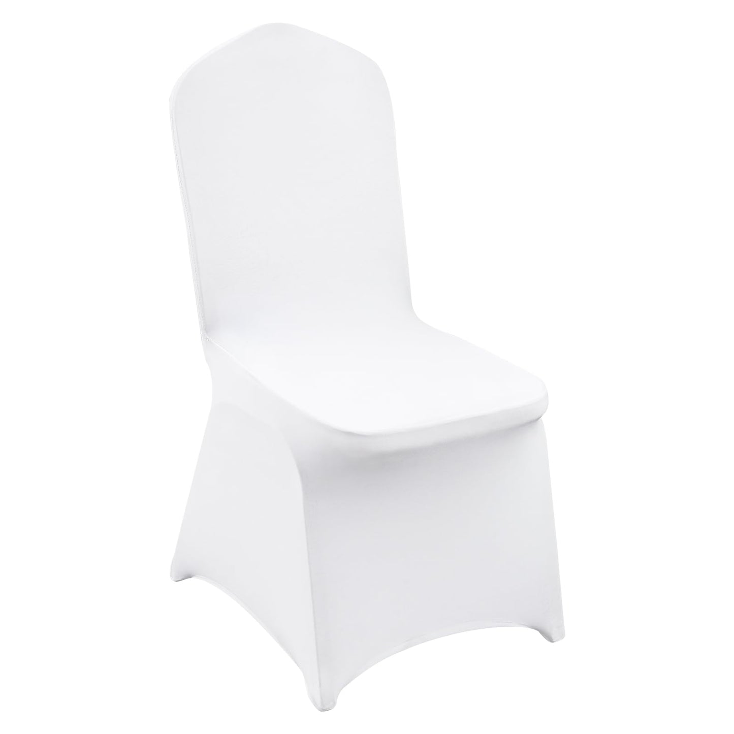 VEVOR 200 Pcs Flat-Front Chair Covers Polyester Spandex Chair Cover Stretch Slipcovers, Wedding, Holiday, Banquet, Party, Celebration, Dining, White