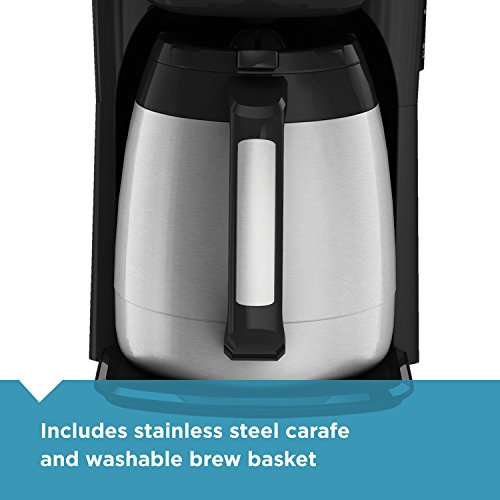 12-Cup Thermal Coffee Maker with Spill-Resistant Spout - Black/Silver CM2035B