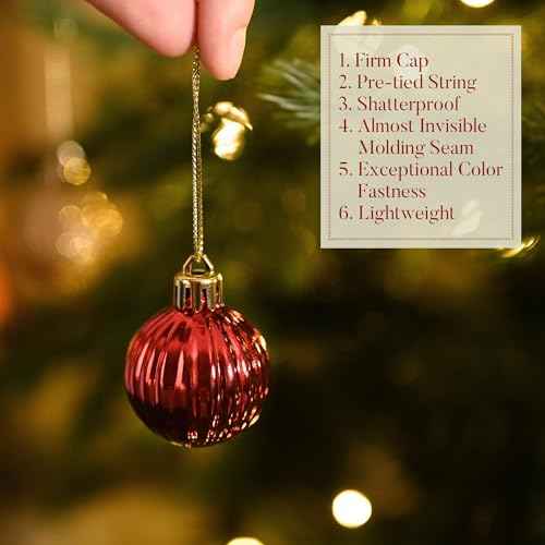 Valery Madelyn 1.6" Small Christmas Ornaments Tree Decorations Set for Fall Halloween, 24ct Red Green Gold Shatterproof Ball Hanging Ornament Bulk for Xmas Holiday Party Decor