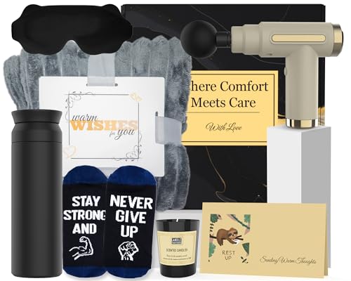 HomeHarbor Men's Get Well Care Package with Massage Gun, Socks & Blanket