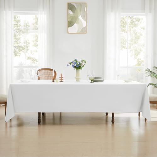 White Rectangle Tablecloth 90x156 Inch 6 Pack for 8ft Tables - Aocoz