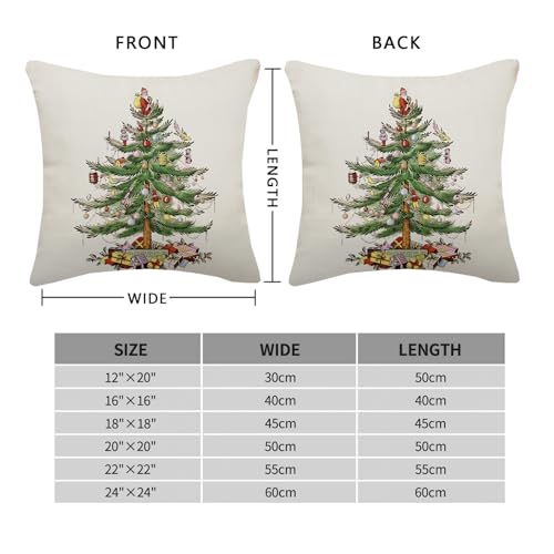 AELUTYSH Pine Tree 24x24 Inch Christmas Pillow Covers Set of 2 | Holiday Decor
