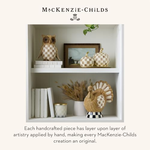 Mini Gold Turkey Figurine - MacKenzie-Childs Resin Fall Decor, Courtly Check