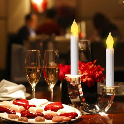Yakpo 48-Pack LED Taper Candles Battery Operated, Flameless Hanging Floating Candles for Halloween & Holidays - 6.5in
