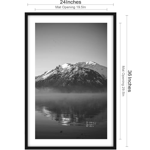 Black 24x36 Poster Frame with 20x30 Mat - Pack of 3 Wall Art Frames