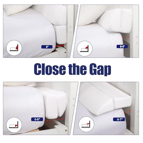 HOMBYS White Queen Size Wedge Pillow Headboard Gap Filler 60x6x6 Inches