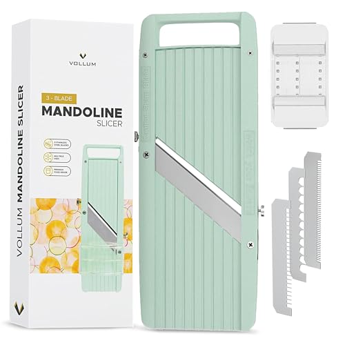 Vollum Narrow Mandoline Slicer Vegetable Cutter with Stainless Steel Blades