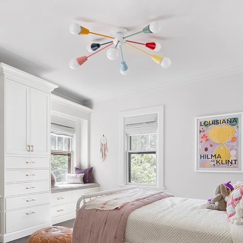 Ymlii Multicolor 8-Light Sputnik Chandelier Kids Ceiling Light - Modern Pendant Fixture