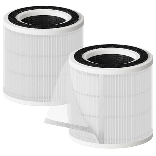 GoveeLife 2 Pack Air Purifier Replacement Filters for H7129 H7128 - High-Efficiency Activated Carbon & HEPA Filter