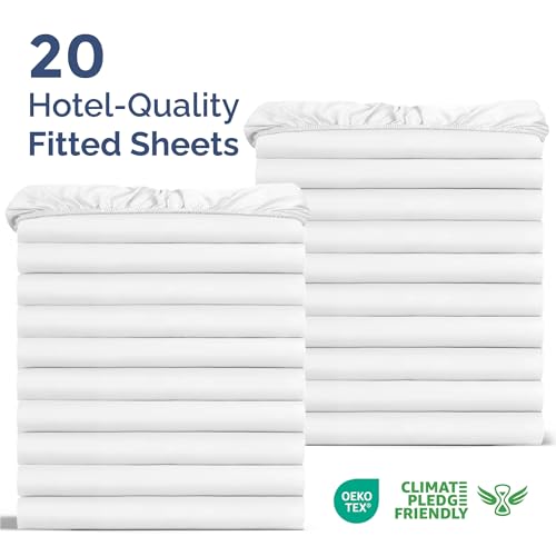 Twin Fitted Sheet - Single Size, 8-16 Inch Deep Pockets - White - Variation 01