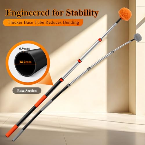 12ft Heavy-Duty Cobweb Duster with 20ft Reach Extension Pole - PuliKit