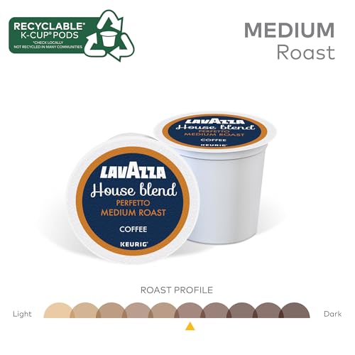 Lavazza House Blend Perfetto Coffee Pods - 22 Count Pack of 4, Medium Roast, Keurig Compatible