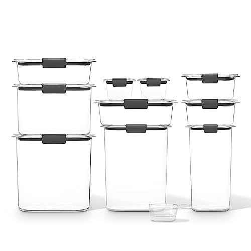 Assorted Sizes Pantry Food Storage Containers Set - 20 Piece Airtight and Clear