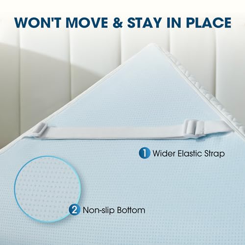 Queen Size Cooling Gel Memory Foam Mattress Topper - 3 Inch Support & Breathable Cover