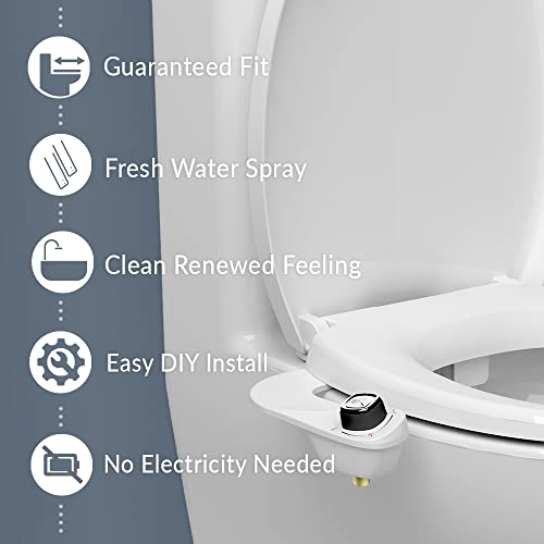 Elongated Toilet Seat and Bidet Bundle - Slow-Close, Fresh Water Spray