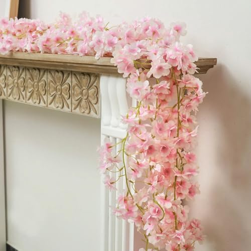 YRIOWMI 10-Pack 59FT Pink Cherry Blossom Garland for Wedding & Home Decor