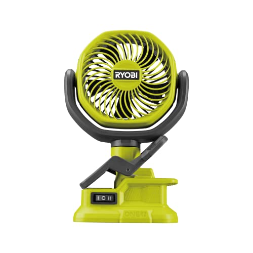 Ryobi 18V ONE+ Clamp Fan with Rotatable Head, 10cm Portable Cordless Fan