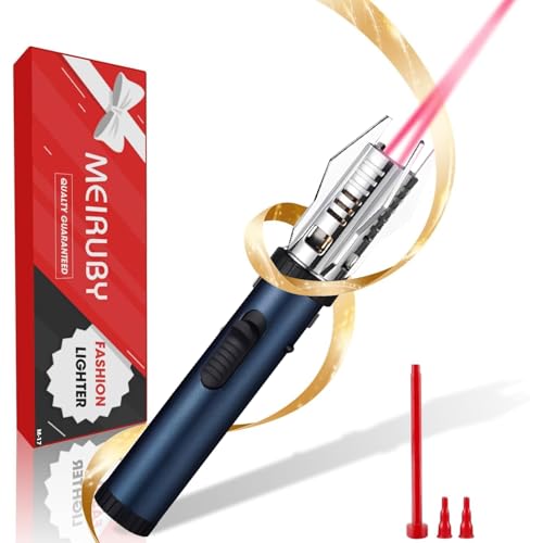 MEIRUBY Blue Lightsaber Torch Lighter - Windproof Flame Safety Gift for Men Dad