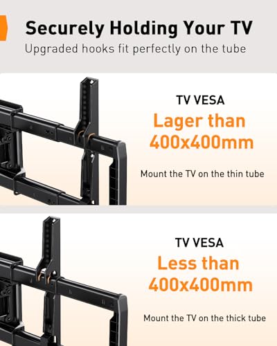 Full Motion TV Wall Mount for 42-97 Inch TVs Up to 132 lbs with 24" Wood Stud Compatibility - Perlegear