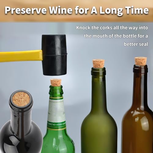 Wine Corks, Natural Soft Wood Wine Bottle Corks, Leakproof Tapered Corks, 20 Pack Wooden Replacement Wine Stoppers for Wine Beer Liquor Bottles, DIY Crafts