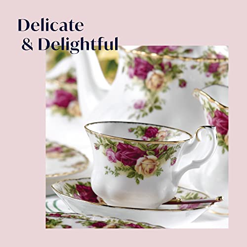 Royal Albert Old Country Roses Teacup & Saucer Set 6.5 oz - Elegant Fine Bone China